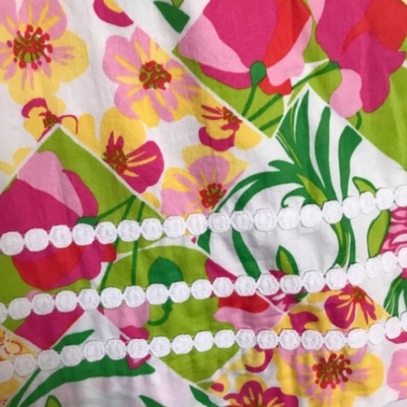 Lilly Pulitzer Roslyn Pink Yellow Mini Pencil Skirt Sz 6 - Picture 7 of 10